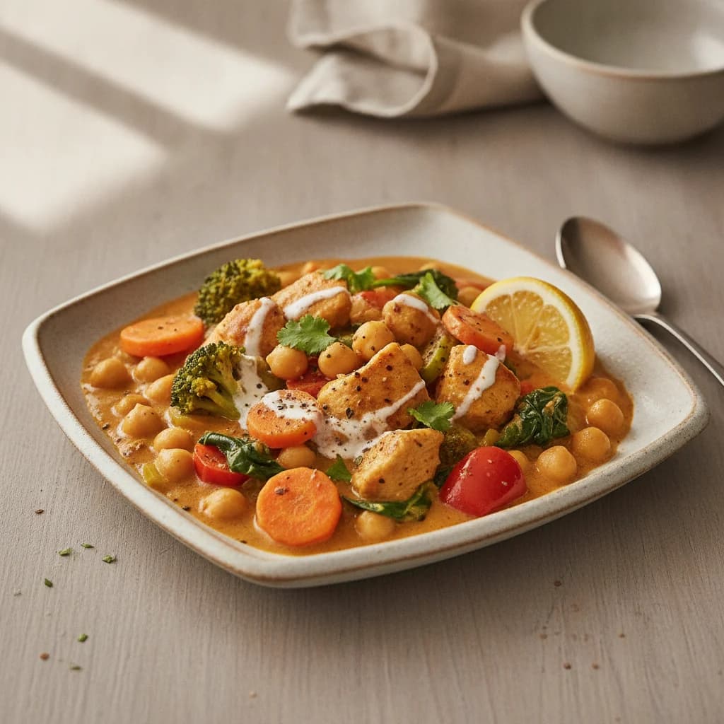 Creamy Chicken and Chickpea Vegetable Curry