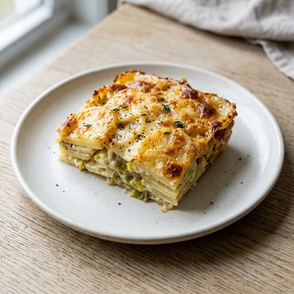 Creamy Leek and Gruyere Potato Gratin