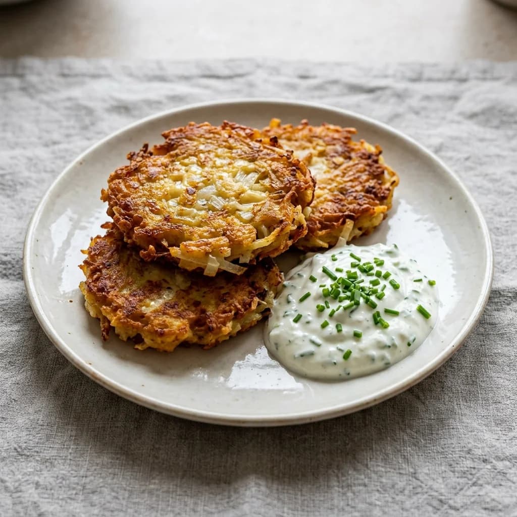Harzer Potato Pancakes with Chive Yogurt
