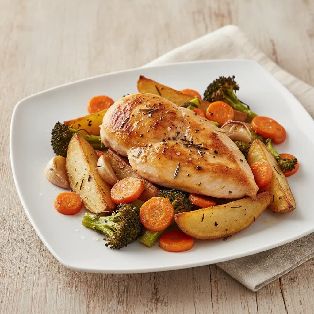Sheet-Pan Chicken and Root Vegetable Bake