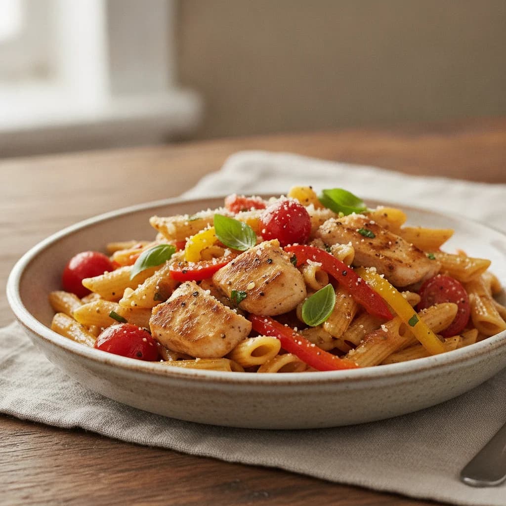 Simple Chicken and Tomato Basil Pasta