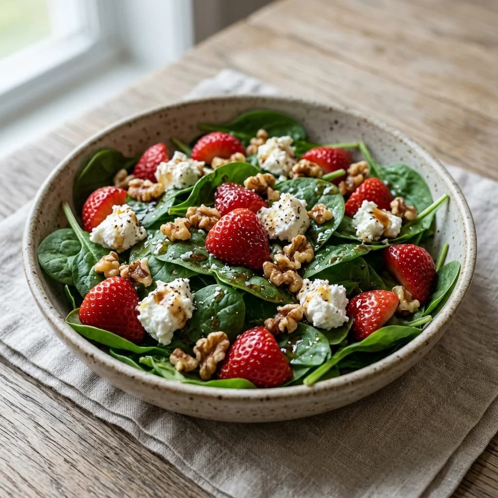 Strawberry Spinach Goat Cheese Salad